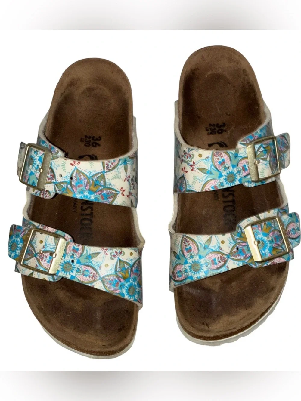 Birkenstock Flor Boho Flowers White Sz 36
